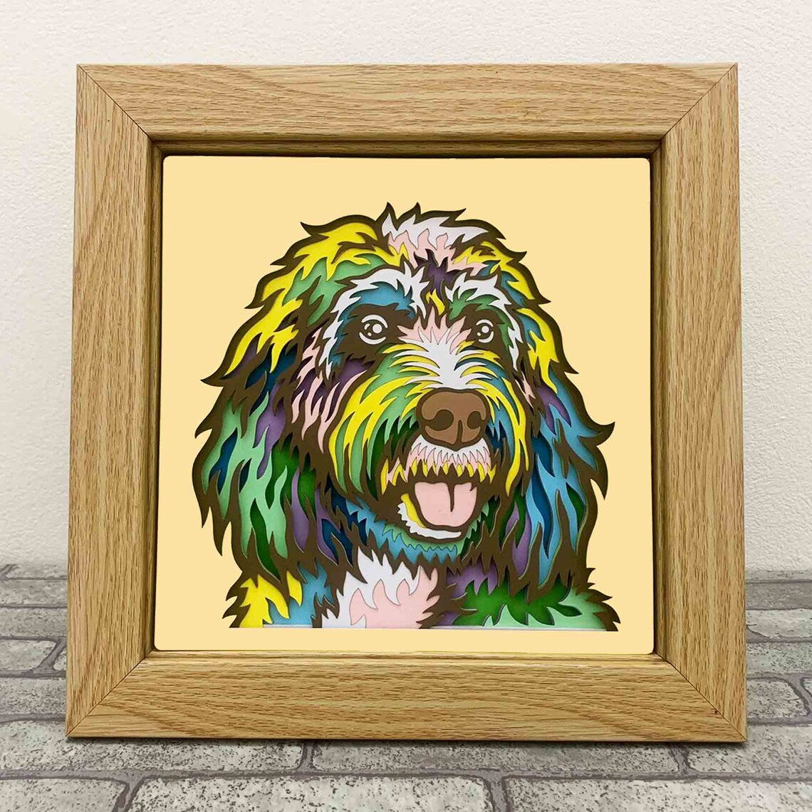 Cockapoo Picture Framed- 3D layered Cardstock Portrait