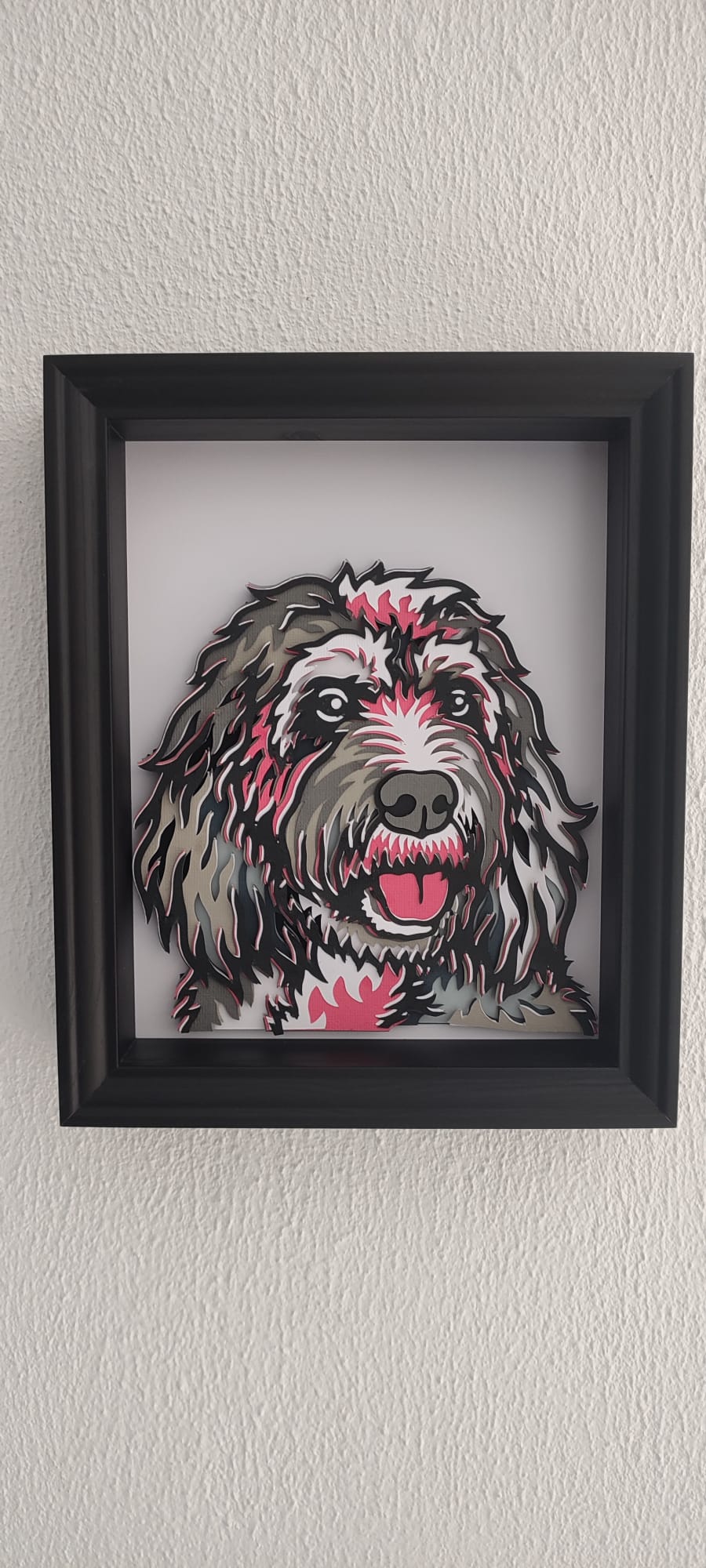 Cockapoo Picture Framed- 3D layered Cardstock Portrait