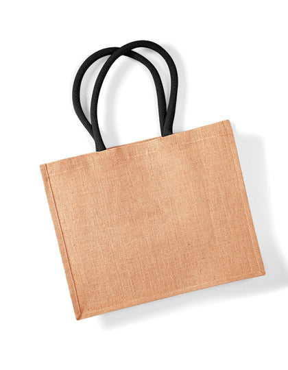 Jute Classic Shopper Tote Bag with Black handles