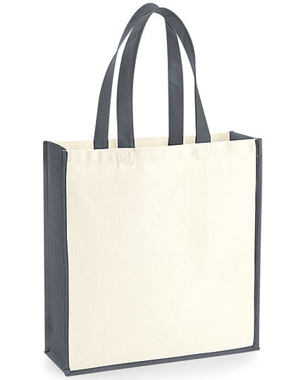 Hessian Tote Bag with Grey Details